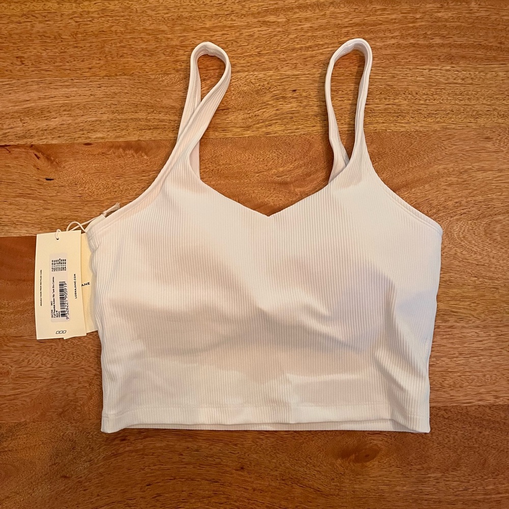 Lorna Jane Full Potential Active Rib Tank Bra Combo, white, M, new with tags